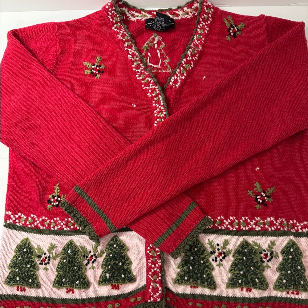 All Points Chic & Festive Red Christmas Cardigan